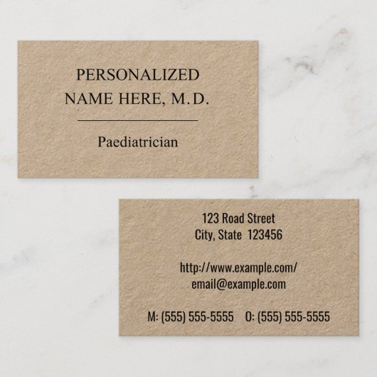プレーンミニマルと小児科の名刺 名刺 (正面/裏面)