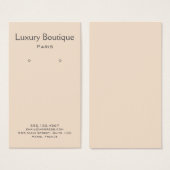 プレーンミニマルクリームジュエリーイヤリングディスプレイ (正面&裏面)