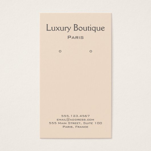 プレーンミニマルクリームジュエリーイヤリングディスプレイ (正面)