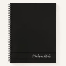 プレーンミニマルパステルブラックノートブック