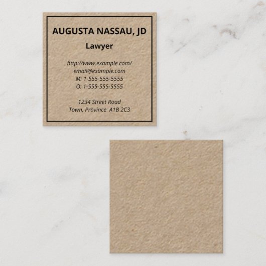 プレーンミニマル名刺 スクエア名刺 (正面/裏面)