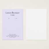 プレーンミニマル薄紫淡い色のジュエリーイヤリングディスプレイ (正面&裏面)