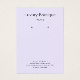 プレーンミニマル薄紫淡い色のジュエリーイヤリングディスプレイ