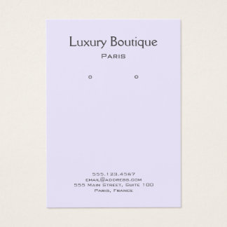 プレーンミニマル薄紫淡い色のジュエリーイヤリングディスプレイ