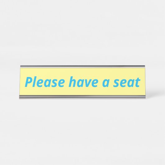 プレーンミニマル・シンプル「どうぞ席」 デスクネームプレート (正面)