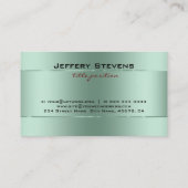 プレーンメタリックグリーン着色ステンレス鋼の外観 名刺 (裏面)