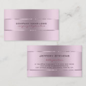 プレーンメタリックピンク色のステンレススティールルルック 名刺 (正面/裏面)