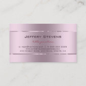 プレーンメタリックピンク色のステンレススティールルルック 名刺 (裏面)