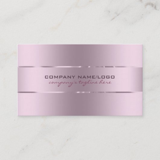 プレーンメタリックピンク色のステンレススティールルルック 名刺 (正面)