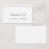 プレーンモダンエレガントクリエイティブグレーホワイト 名刺 (正面/裏面)