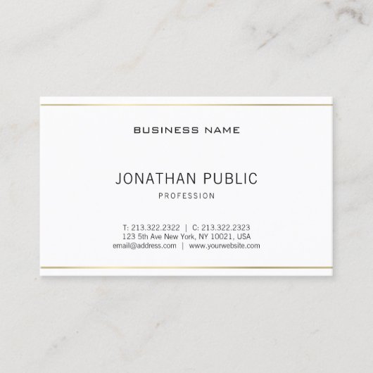 プレーンモダンエレガントプロフェッショナルお洒落ルクセ 名刺 (正面)