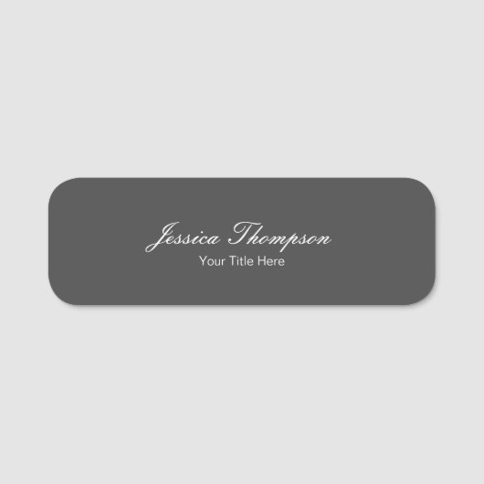 プレーンモダンエレガントプロフェッショナルグシンプルレイ 名札 (正面)