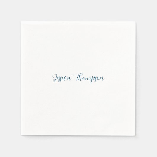 プレーンモダンエレガントプロフェッショナル名 スタンダードカクテルナプキン (正面)