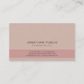 プレーンモダンカラーエレガントプレミアムリネンラグジュアリー 名刺 (裏面)