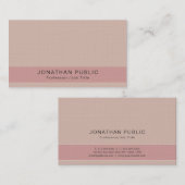 プレーンモダンカラーエレガントプレミアムリネンラグジュアリー 名刺 (正面/裏面)