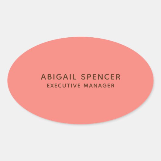 プレーンモダンクラシープロフェッショナルコーラルピンク 楕円形シール (正面)