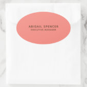 プレーンモダンクラシープロフェッショナルコーラルピンク 楕円形シール (バッグ)