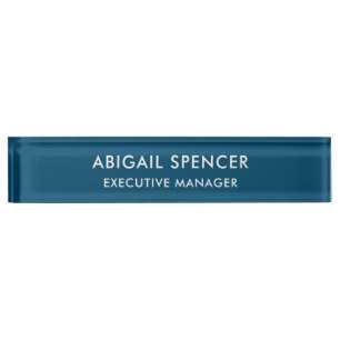 プレーンモダンクラシープロフェッショナル海ブルー デスクネームプレート