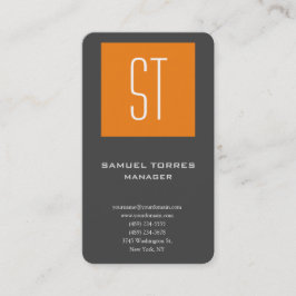 プレーンモダンクリエイティブモノグラシンプルム・オレンジ・グレー 名刺