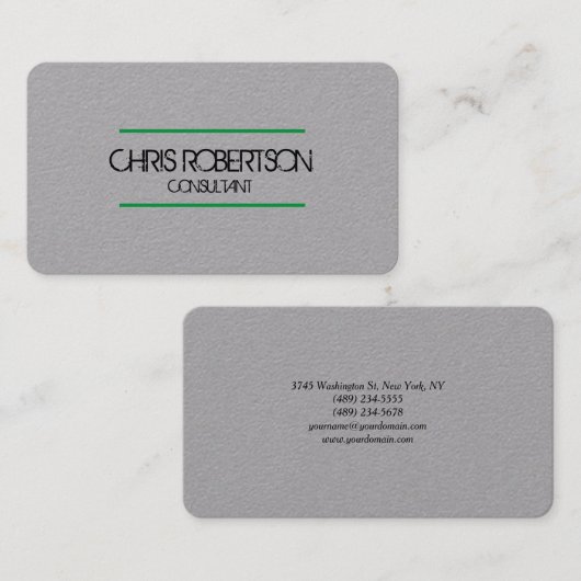 プレーンモダングレー魅力的な両面ミニマリスト 名刺 (正面/裏面)