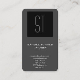 プレーンモダンシンプルクリエイティブモノグラム黒グレー 名刺