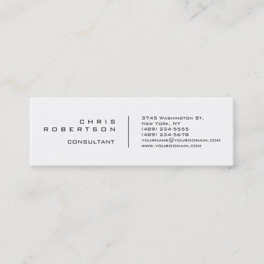 プレーンモダンシンプルホワイトスキニー名刺 スキニー名刺 (正面)