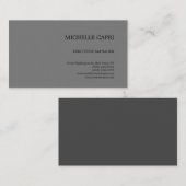 プレーンモダンシンプルミニマリストグレーブラック 名刺 (正面/裏面)