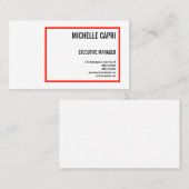 プレーンモダンシンプルミニマリスト赤白 名刺 (正面/裏面)