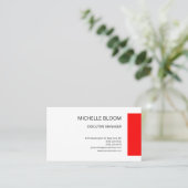 プレーンモダンシンプルミニマリスト赤白 名刺 (スタンド正面)