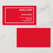 プレーンモダンシンプルミニマリスト赤白 名刺 (正面/裏面)