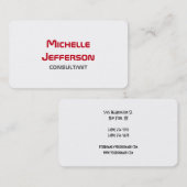 プレーンモダンシンプルレッドホワイト 名刺 (正面/裏面)