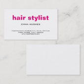 プレーンモダンシンプル美容師ピンクホワイト 名刺 (正面/裏面)