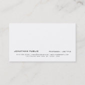 プレーンモダンスタイリッシュプロフェッショナル白黒 名刺 (裏面)