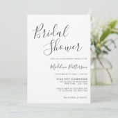 プレーンモダンダークグレーのフォトブライダルシャワー 招待状 (スタンド正面)