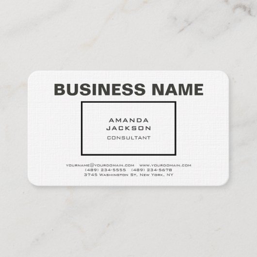 プレーンモダントレンディーミニマコンテンポラリーリストデザイン 名刺 (正面)