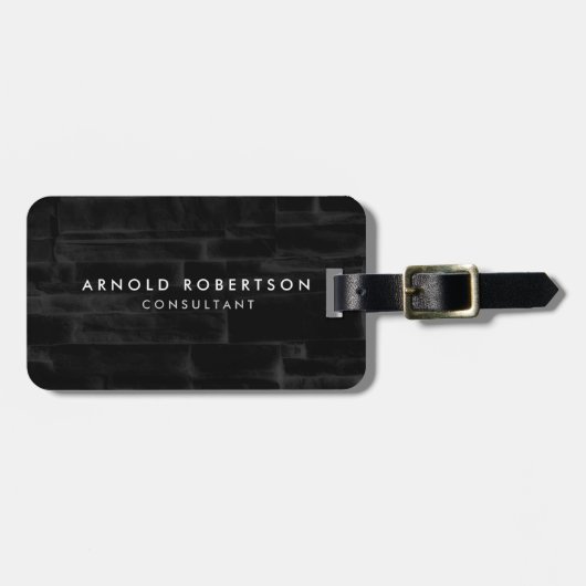 プレーンモダンブラックウォールプロフェッショナルミニマリスト ラゲッジタグ (正面横)
