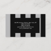 プレーンモダンブラックグレーストライプのプロフェッショナル 名刺 (裏面)
