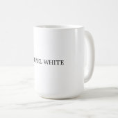 プレーンモダンブラック&ホワイトのミニマリスト コーヒーマグカップ (正面右)