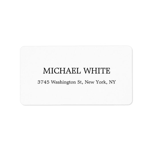 プレーンモダンブラック&ホワイトのミニマリスト ラベル (正面)