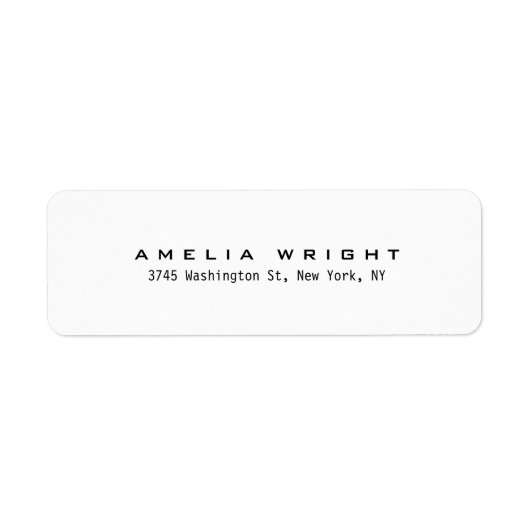 プレーンモダンブラック&ホワイトミニマリストプロフェッショナル ラベル (正面)