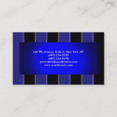 プレーンモダンブルーブラックストライプのプロフェッショナル 名刺 (裏面)