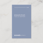 プレーンモダンプロフェッショナルほこりっぽいブルーメンタルヘルス 名刺 (正面)