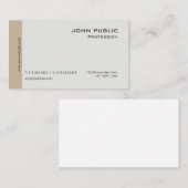 プレーンモダンプロフェッショナルエレガントベージュとブラウン 名刺 (正面/裏面)