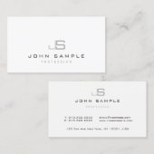 プレーンモダンプロフェッショナルエレガントモノグラムシンプル 名刺 (正面/裏面)