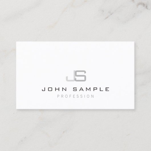 プレーンモダンプロフェッショナルエレガントモノグラムシンプル 名刺 (正面)