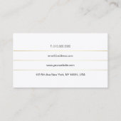 プレーンモダンプロフェッショナルブラックエレガントラグジュアリー 名刺 (裏面)