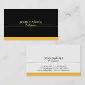 プレーンモダンプロフェッショナルブラック金ゴールドエレガント 名刺 (正面/裏面)