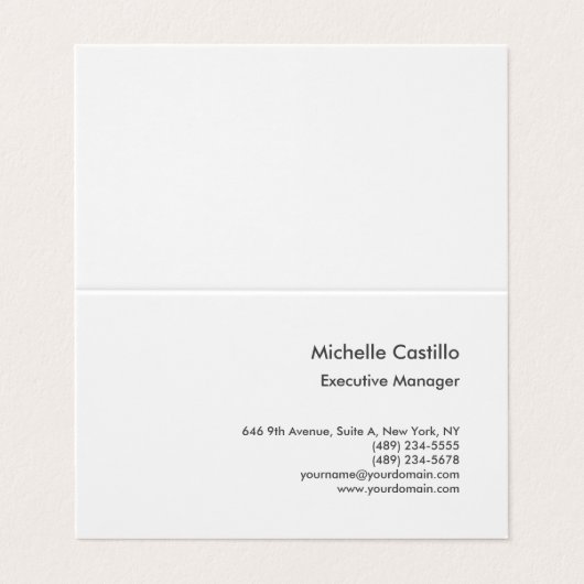 プレーンモダンプロフェッショナルミニマリスト折り 名刺 (外部フラット)