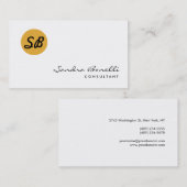 プレーンモダンプロフェッショナルモノグラム名刺 名刺 (正面/裏面)