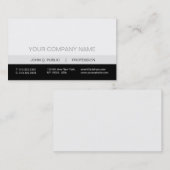 プレーンモダンプロフェッショナル白黒グレーマット 名刺 (正面/裏面)